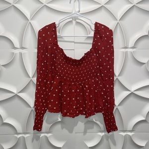 Auguste red Polly polka dot Sunday blouse sz 2.   (Mm)